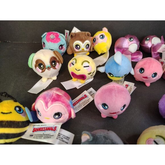 Lot of 17 Squeezamals, Bee, Owl, Dog, Cherry, Fish, Some Repeats Plush Toy - Picture 3 of 4